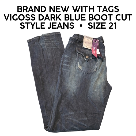Vigoss Denim - NWT Vigoss Dark Blue Boot Cut Jeans Size 21